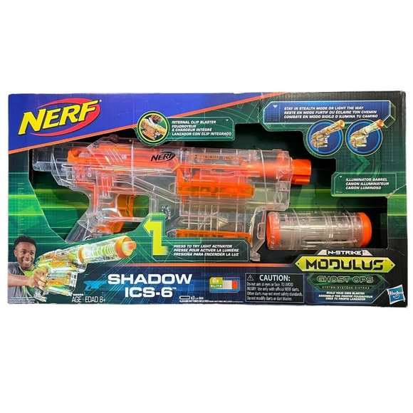 ✅Lot of 2 Nerf N-Strike Modulus Ghost Ops Shadow ICS-6 Blaster + Chronocanon - Picture 2 of 5